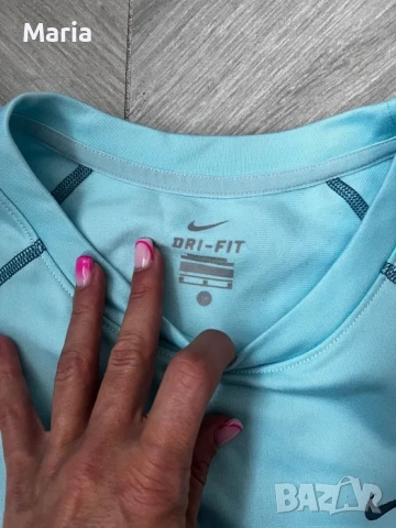 Дамска спортна блуза Nike Dri Fit синя оригинал, снимка 3 - Спортни екипи - 54544920