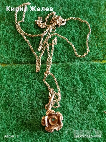 Сребърен синджир с висулка цвете флорален мотив нежно 54172, снимка 5 - Колиета, медальони, синджири - 54005841