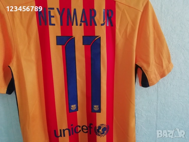 Barcelona Neymar Jr Nike нова оригинална тениска фланелка Барселона Неймар екип 2015-2016, снимка 5 - Тениски - 53375632