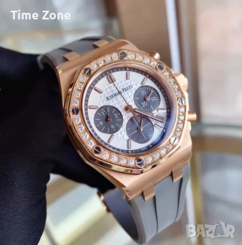 Audemars Piguet Royal Oak Offshore 37mm Rose Gold White Diamond Дамски Различни Цветове, снимка 11 - Дамски - 54047386