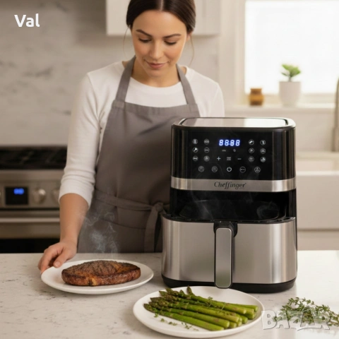 Електрически фритюрник с капацитет 10L – неръждаема стомана, 1350W, автоматично изключване