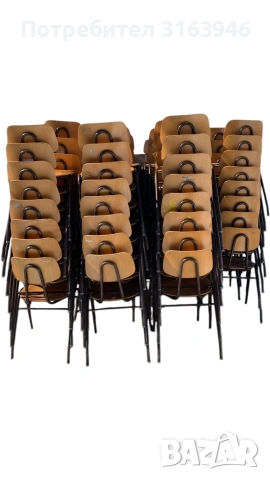 150 броя дървени столове с метални крака