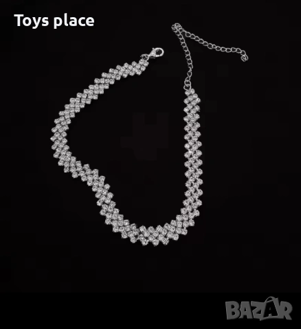 Елегантни бижута с блясък – обеци и колие/чокър с кристали ✨, снимка 3 - Обеци - 51623603