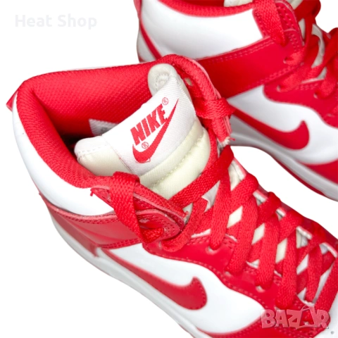 Дамски маратонки Nike Dunk High GS ‘Championship Red’, снимка 8 - Маратонки - 54624061