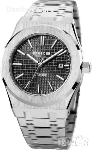 Мъжки часовник FEICE, механичен автоматичен часовник, 5ATM, водоустойчив, от неръждаема стомана, снимка 3 - Мъжки - 54131120