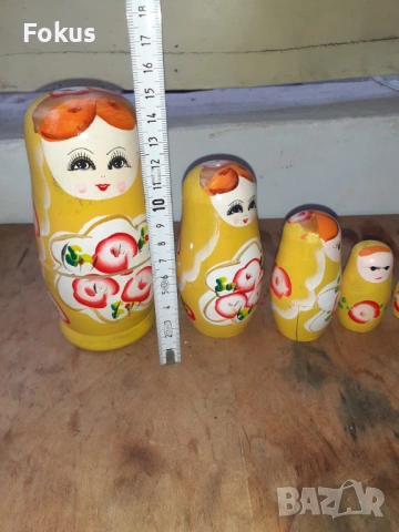 Матрьошка стара руска дарвена кукла 6 в 1, снимка 5 - Антикварни и старинни предмети - 54030733