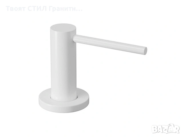 Бяла кухненска гранитна мивка Рига 60 XL + смесител 9010 + сифон + дозатор, снимка 2 - Мивки - 54748142