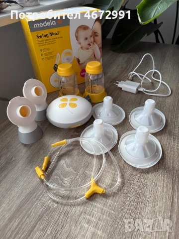 Двойна дифузна помпа за кърма Medela Swing Maxi + подарък аксесоари