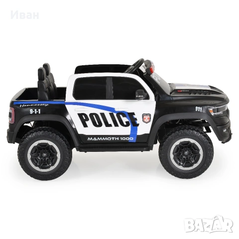 ТОП ЦЕНАНОВО!Акумулаторен джип RAM POLICE BLACK с 12V батерия,EVA гуми,сигнални светлини,дистанно, снимка 5 - Детски велосипеди, триколки и коли - 55083898
