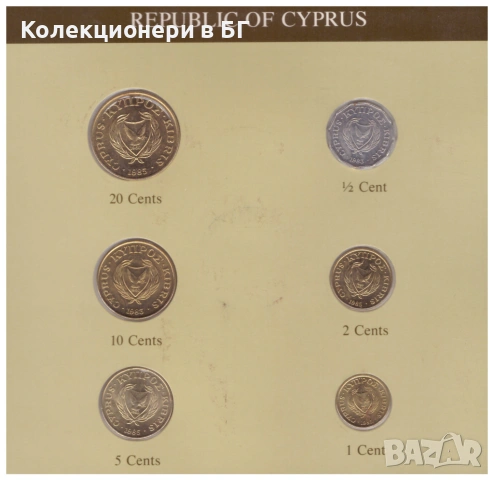 СЕТ ШЕСТ МОНЕТИ ОТ КИПЪР ⭐THE FRANKLIN MINT⭐, снимка 2 - Нумизматика и бонистика - 54779962