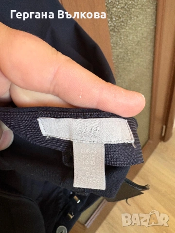 Елегантен тъмно син панталон H&M, снимка 3 - Панталони - 54692897