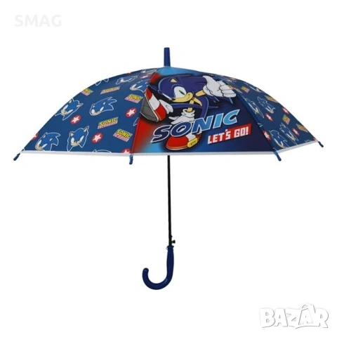 Автоматичен детски чадър Sonic, син, 66см_1254248, снимка 2 - Чадъри - 54298667