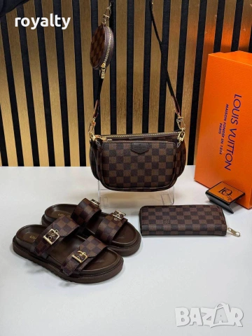 Louis Vuitton Нов Дамски Комплект Чехли Чанта Луи Витон Различни Модели , снимка 8 - Чехли - 55030831