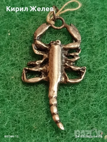Атрактивен сребърен медальон СКОРПИОН 🦂 ювелирна изработка 28244, снимка 3 - Колиета, медальони, синджири - 55030750
