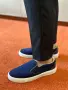 CD Slide Navy/White Стилни Мъжки Обувки Dior Slip-On Sneaker От Тъмносин Велур Код ch102, снимка 10