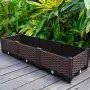 Модулна повдигната леха 120x40x22 см – За зеленчуци, билки и цветя, UV устойчива, кафява, снимка 3