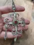 Стара посребрена брошка висулка възрожденски накит филигран, снимка 2