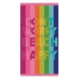 Памучна плажна кърпа с цветни райета "Don't worry beach happy"_1192402, снимка 1
