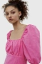 Розова къса лятна рокля памук и лен H&M , снимка 11