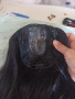 Дамска перука тип топер с щипки,50 см ,черна вълниста , снимка 5