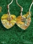 Висящи сребърни обеци Swarovski Element топъл и блестящ ефект 47073, снимка 2