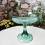 Зелена стъклена фруктиера , снимка 1
