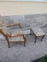 Кресло с табуретка - старинни , снимка 3