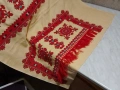 традиционна българска покривка (каре) с ръчна бродерия, често изработвана върху плат панама 86х82см, снимка 5