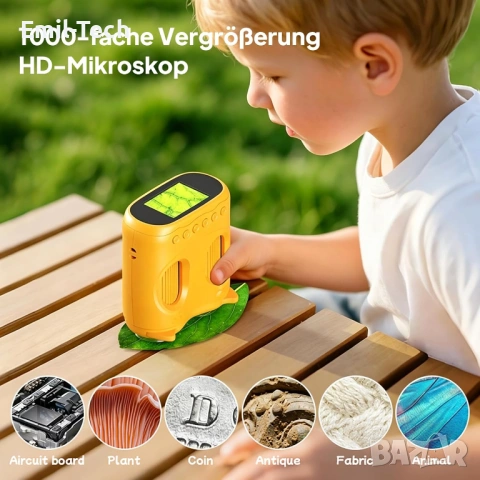 Детски дигитален микроскоп Ashfly 1000X + дрон подарък, снимка 6 - Други - 54510946