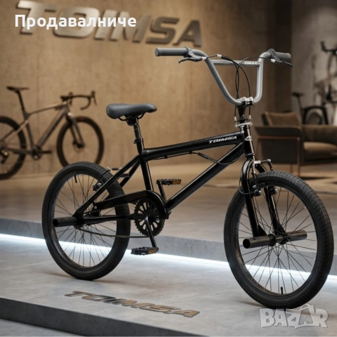 BMX велосипед TOIMSA Full Black 20” – Черен freestyle BMX с 360°, снимка 3 - Велосипеди - 54614609