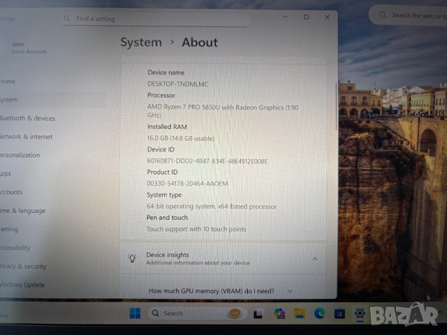 Lenovo ThinkPad T14s Gen 2 (AMD) Ryzen 7 Pro, снимка 5 - Лаптопи за работа - 53840173