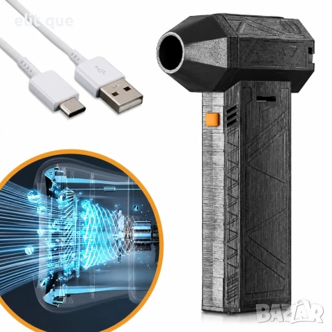 Мощен мини вентилатор/духалка с USB зареждане, батерия 8000 mAh, висока скорост на въздушния поток, снимка 3 - Друга електроника - 55044152