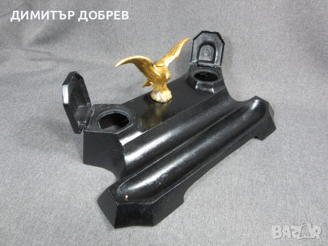 СТАРА РЕТРО МЕТАЛНА НАСТОЛНА МАСТИЛНИЦА, снимка 3 - Антикварни и старинни предмети - 54263076