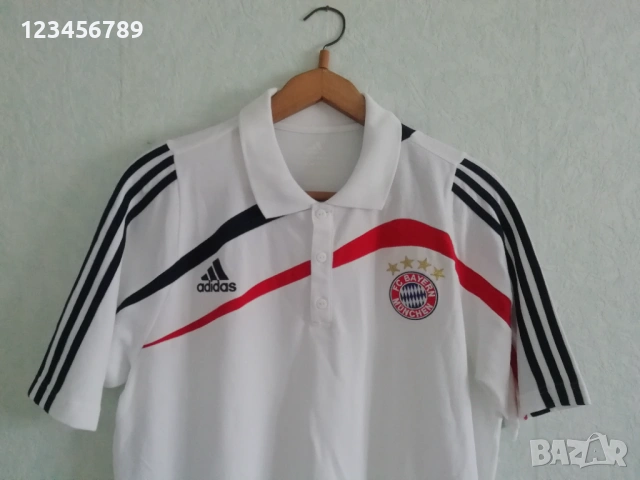Bayern Munich Adidas Polo нова с етикет ретро оригинална бяла тениска поло с яка Байерн Мюнхен , снимка 5 - Тениски - 51528341