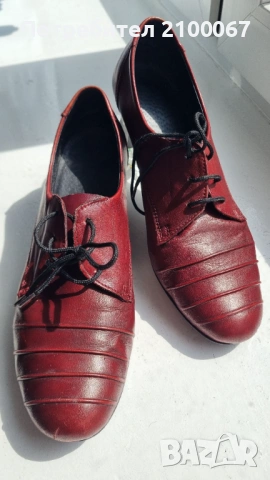 Дамски обувки, естествена кожа. Цвят бордо.