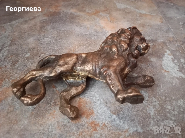 Бронзова фигура с лъв , снимка 2 - Декорация за дома - 55180169