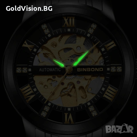 Автоматичен мъжки часовник – BINBOND, снимка 4 - Мъжки - 54248002