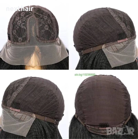 Тъмно червена Бургунди къдрава перука 70 см Lace Front 13x4x1, снимка 5 - Аксесоари за коса - 55174414