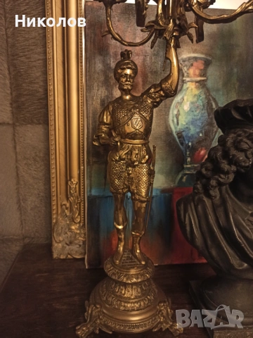 Месингови свещници 2 бр., снимка 3 - Антикварни и старинни предмети - 54611388