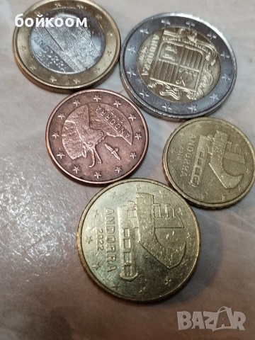 лот от 5 монети Андора 