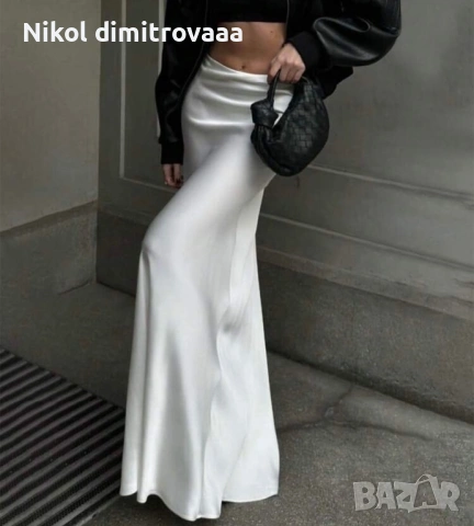 Сатенена бяла пола хс