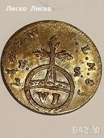Германия 6 пфенига 1756г., снимка 4 - Нумизматика и бонистика - 55036355