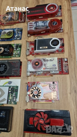 Лот от 12 винтидж графични процесора NVIDIA или ATI Radeon PCIe – Редки колекционерски - НЕРАБОТЕЩИ, снимка 3 - Видеокарти - 54218710