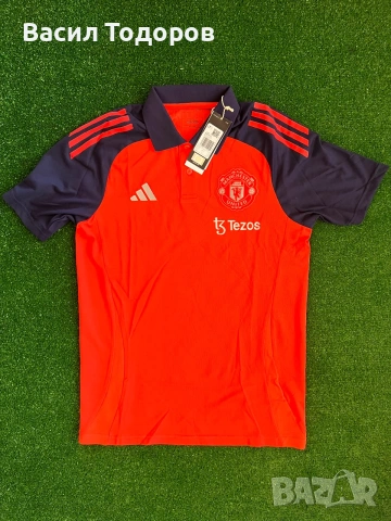 Лицензирана спортна тениска с яка на Манчестър Юнайтед/ Manchester United/ Adidas размер S