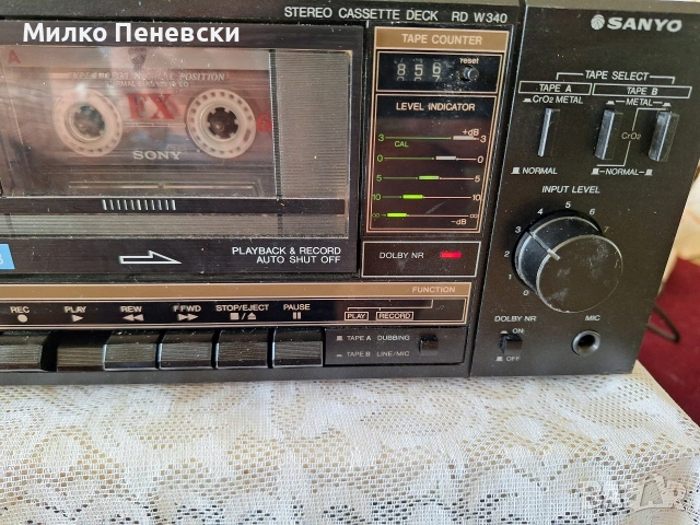 SANYO RD-W340 DOUBLE STEREO CASSETTE DECK.MADE IN JAPAN., снимка 3 - Декове - 54801565