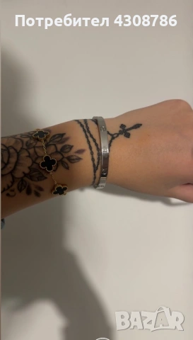 Сребриста гривна Cartier+подарък обици