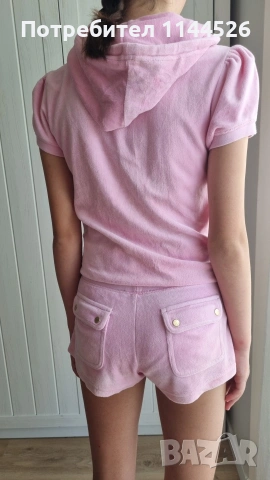 Juicy couture - розов плюшен сет XS/S, снимка 3 - Спортни екипи - 55054572