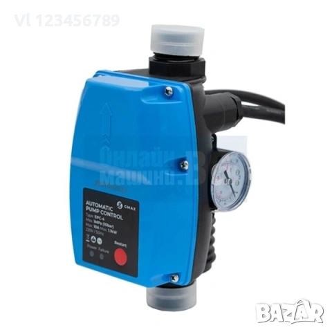 Пресконтрол Gmax EPC-4A, 10 бара, 1", с вграден манометър, за помпи до 1.1 kW 