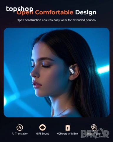 Чисто нови Смарт Слушалки ERAZER XF32 с Изкуствен Интелект AI Преводач на 150 Езика – LCD Тъчскрийн , снимка 7 - Bluetooth слушалки - 54810531