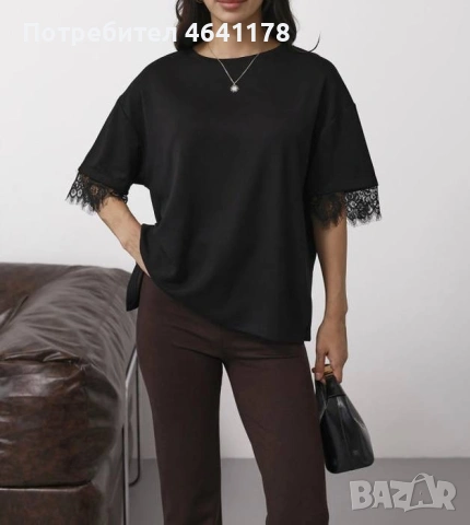 Дамска тениска с дантела, снимка 6 - Тениски - 54127720
